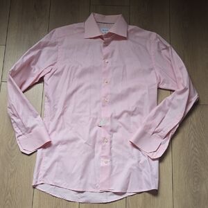 ETON Slim Fit Dress Shirt In Pink Pattern Sz 39 15.5